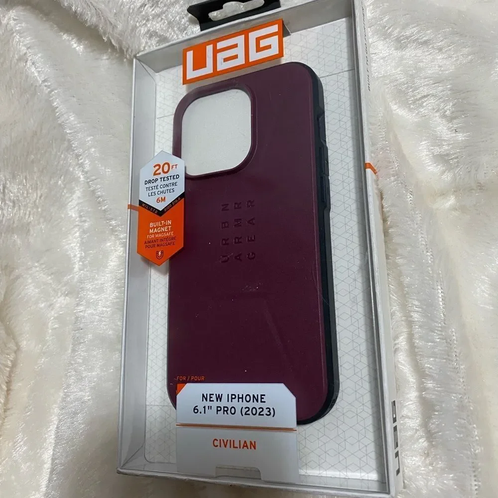 Urban Armor Gear case for iPhone 15 pro in Bordeaux NWT